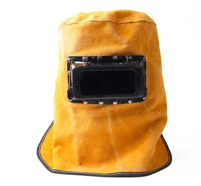 Защитная шапка для сварки из воловьей кожи Сварочный капюшон для сварщика, замедляющий воспламенение, сварочный капюшон из воловьей кожи